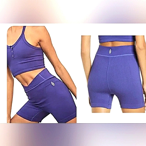FREE PEOPLE - FREE MOVEMENT PURPLE THROW OUTER SPACE SHORTS. NWT. - Picture 1 of 4